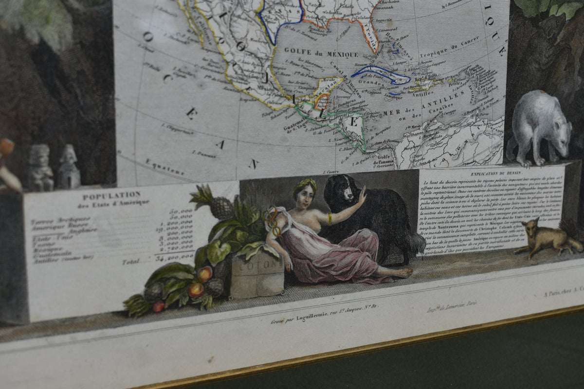 1846 Victor Levasseur Map of North America – Texas as an Independent Republic