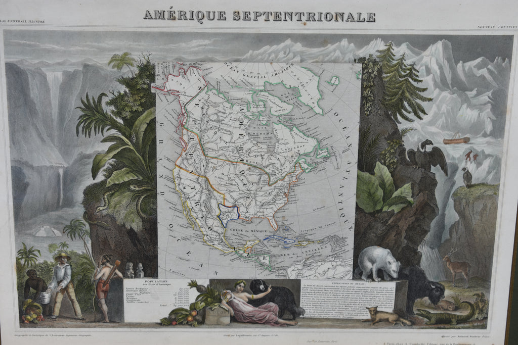 1846 Victor Levasseur Map of North America – Texas as an Independent Republic