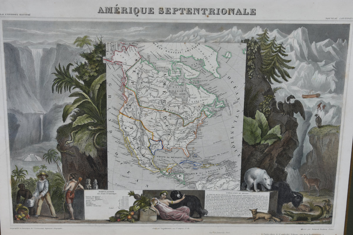 1846 Victor Levasseur Map of North America – Texas as an Independent Republic