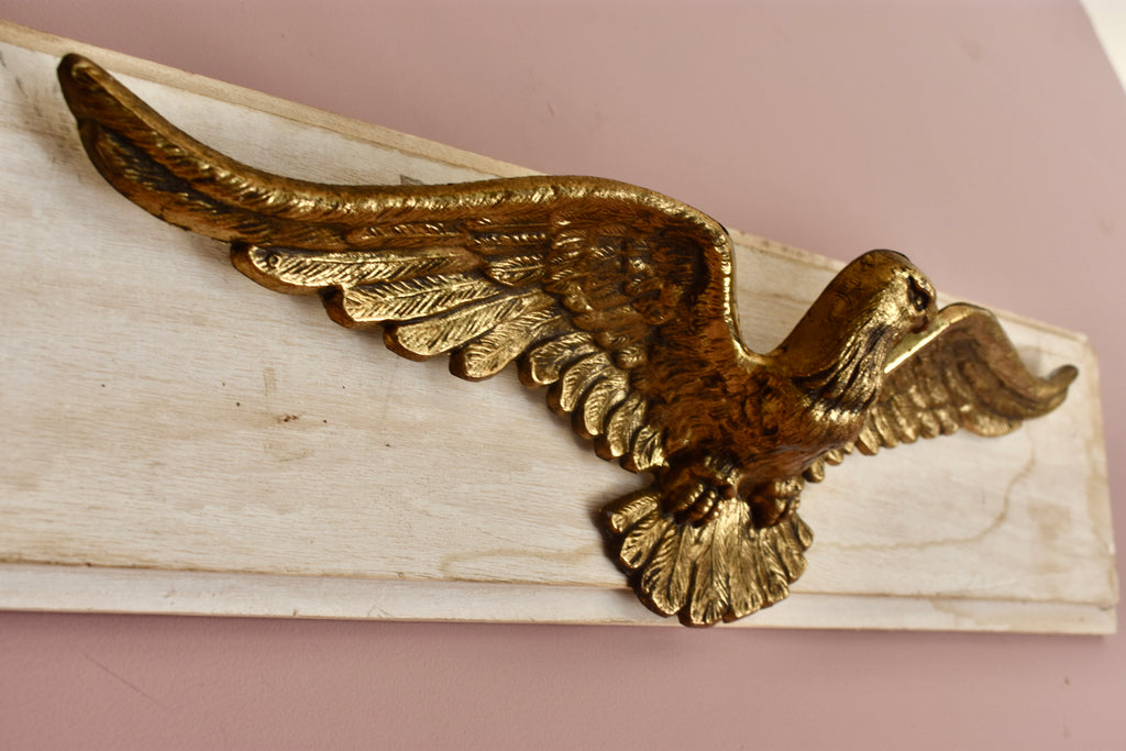 Vintage Brass American Eagle Wall Plaque, Federal Style
