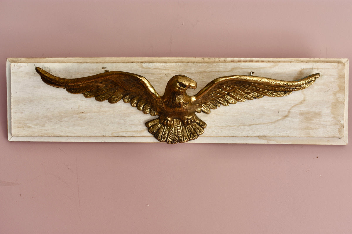 Vintage Brass American Eagle Wall Plaque, Federal Style