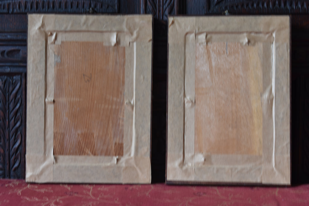 Pair of 19th Century American Naïve Watercolour Portraits of Children