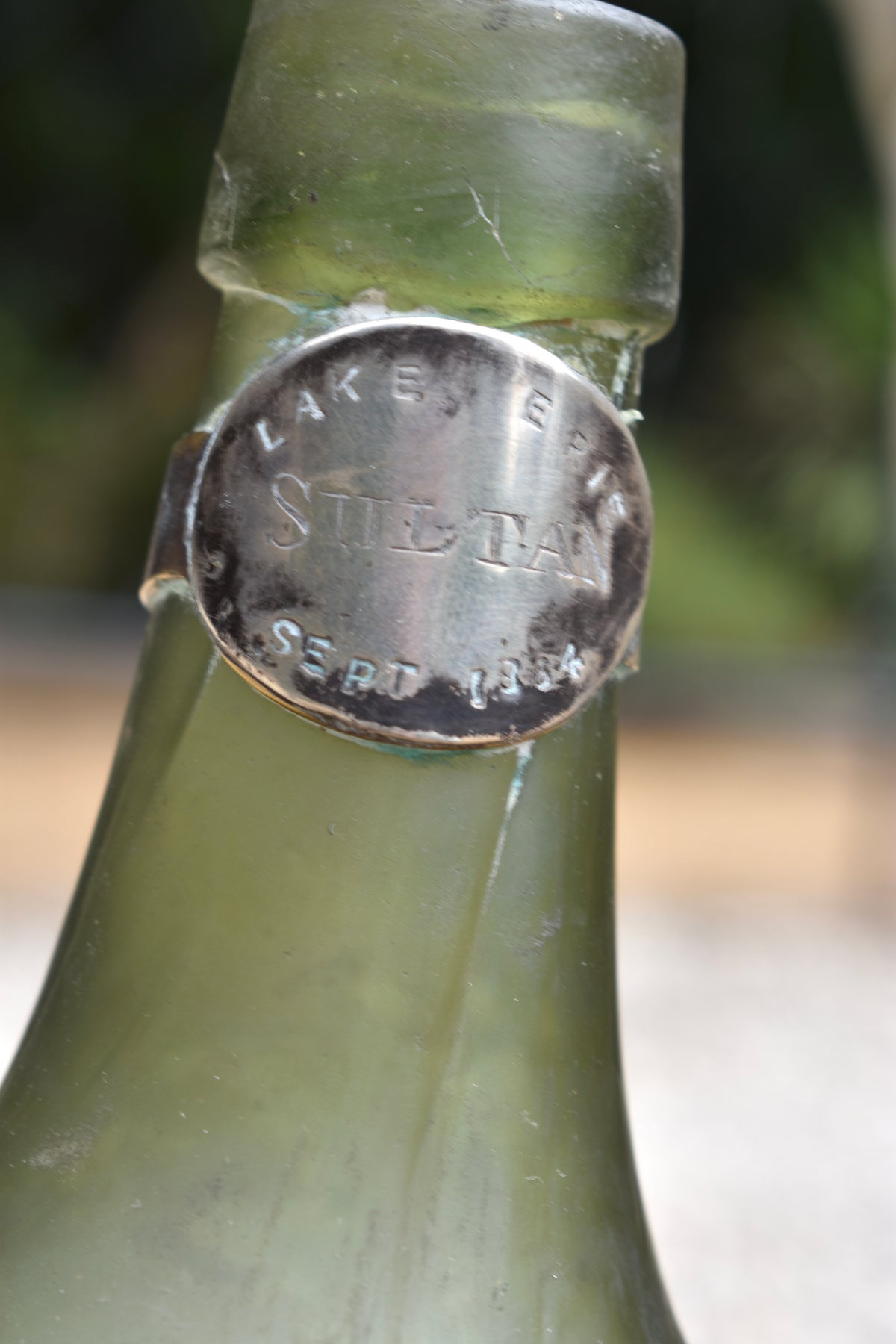 Time-weathered 19thC. Large Glass Bottle from wreck of the 'Sultan'