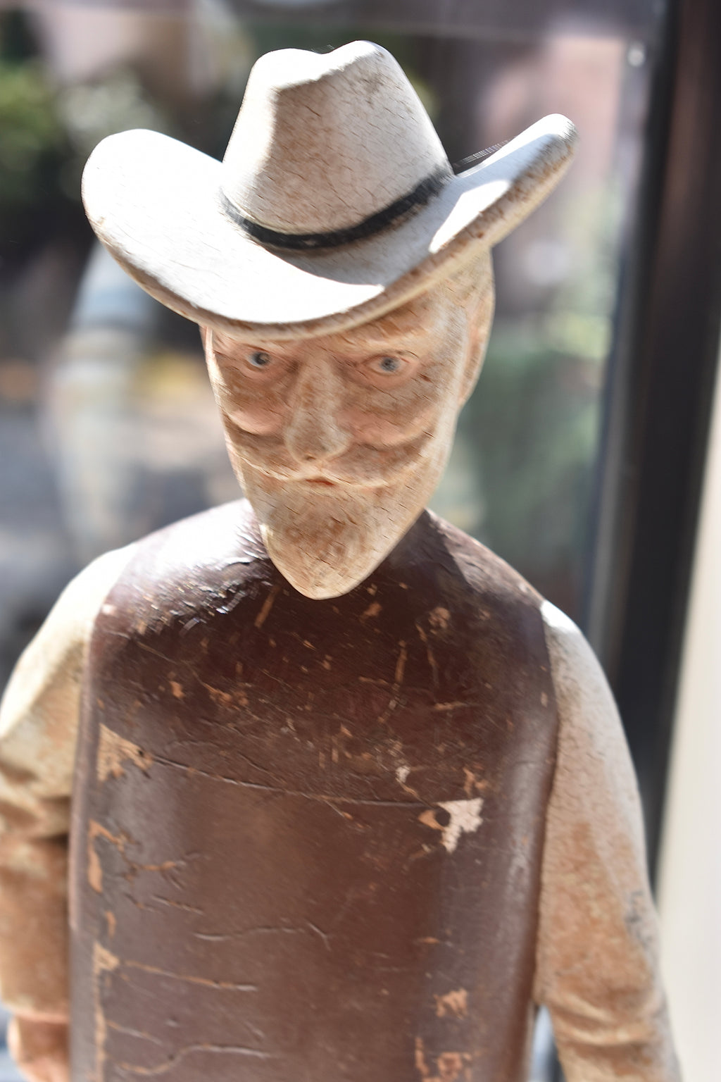 Charming Vintage American Folk Art Wooden Shop Display Figure, 38cm