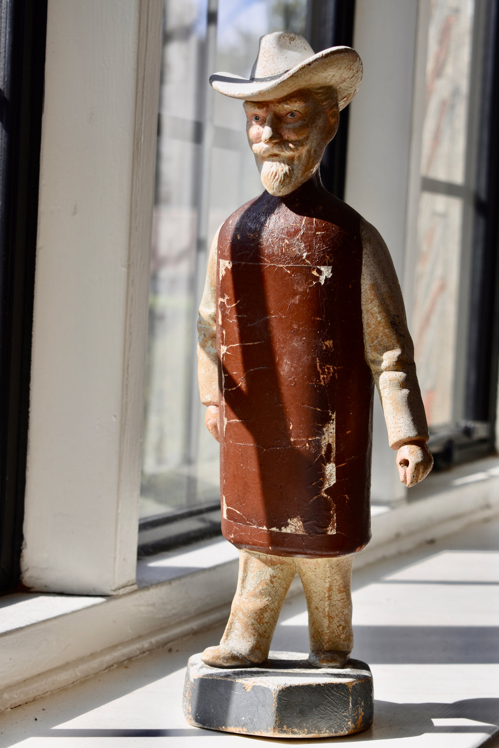 Charming Vintage American Folk Art Wooden Shop Display Figure, 38cm
