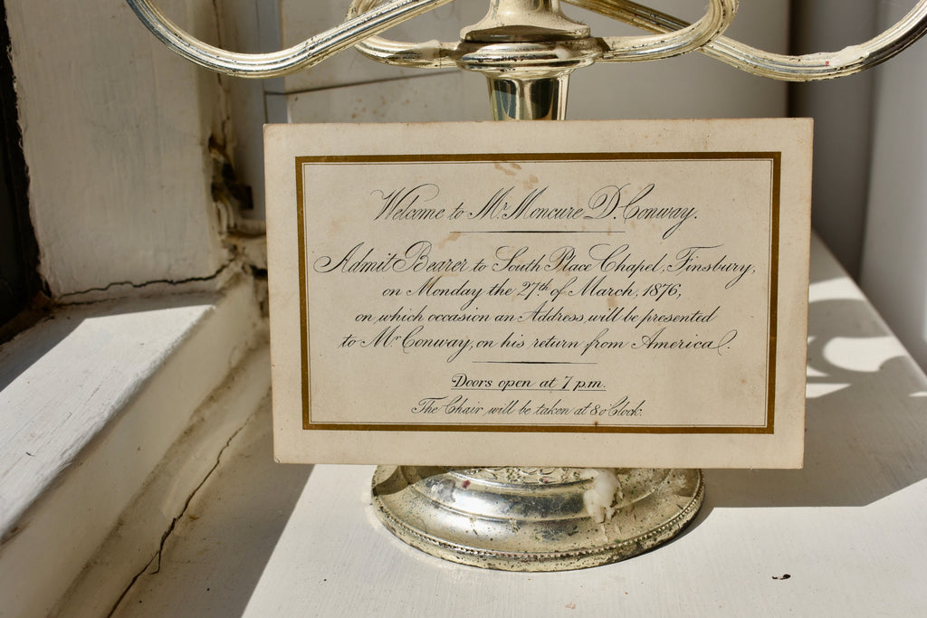 1876 Invitation to Moncure Daniel Conway, American Abolitionist