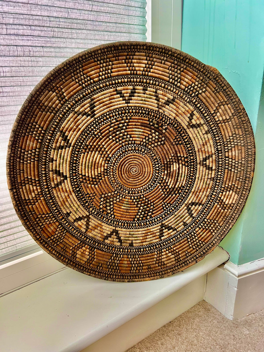 Five Extraordinary Native American coiled basketry trays, circa 1890–1930s