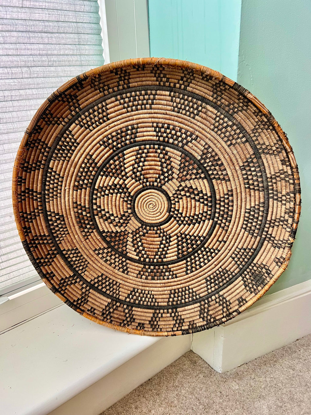 Five Extraordinary Native American coiled basketry trays, circa 1890–1930s