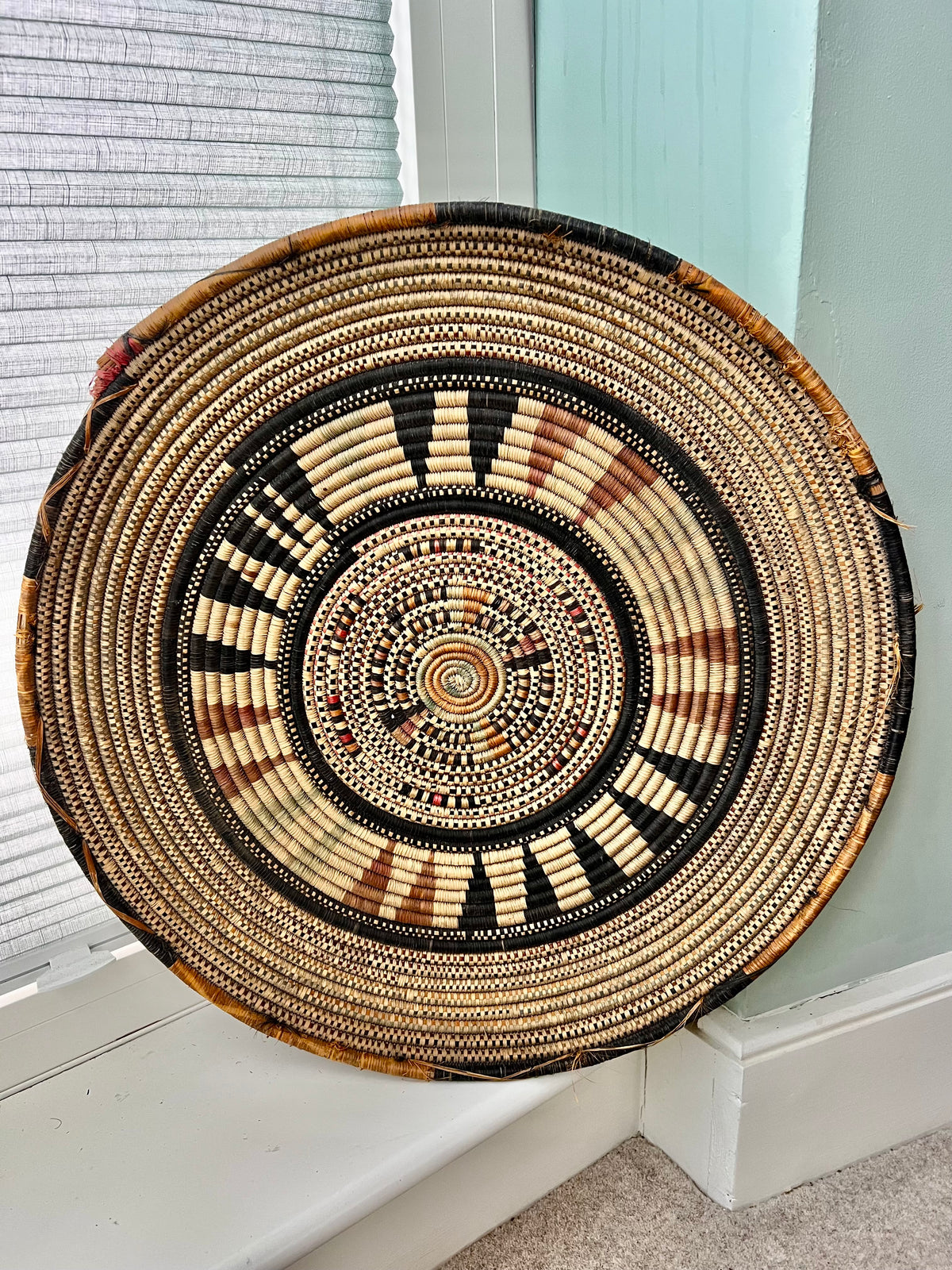 Five Extraordinary Native American coiled basketry trays, circa 1890–1930s