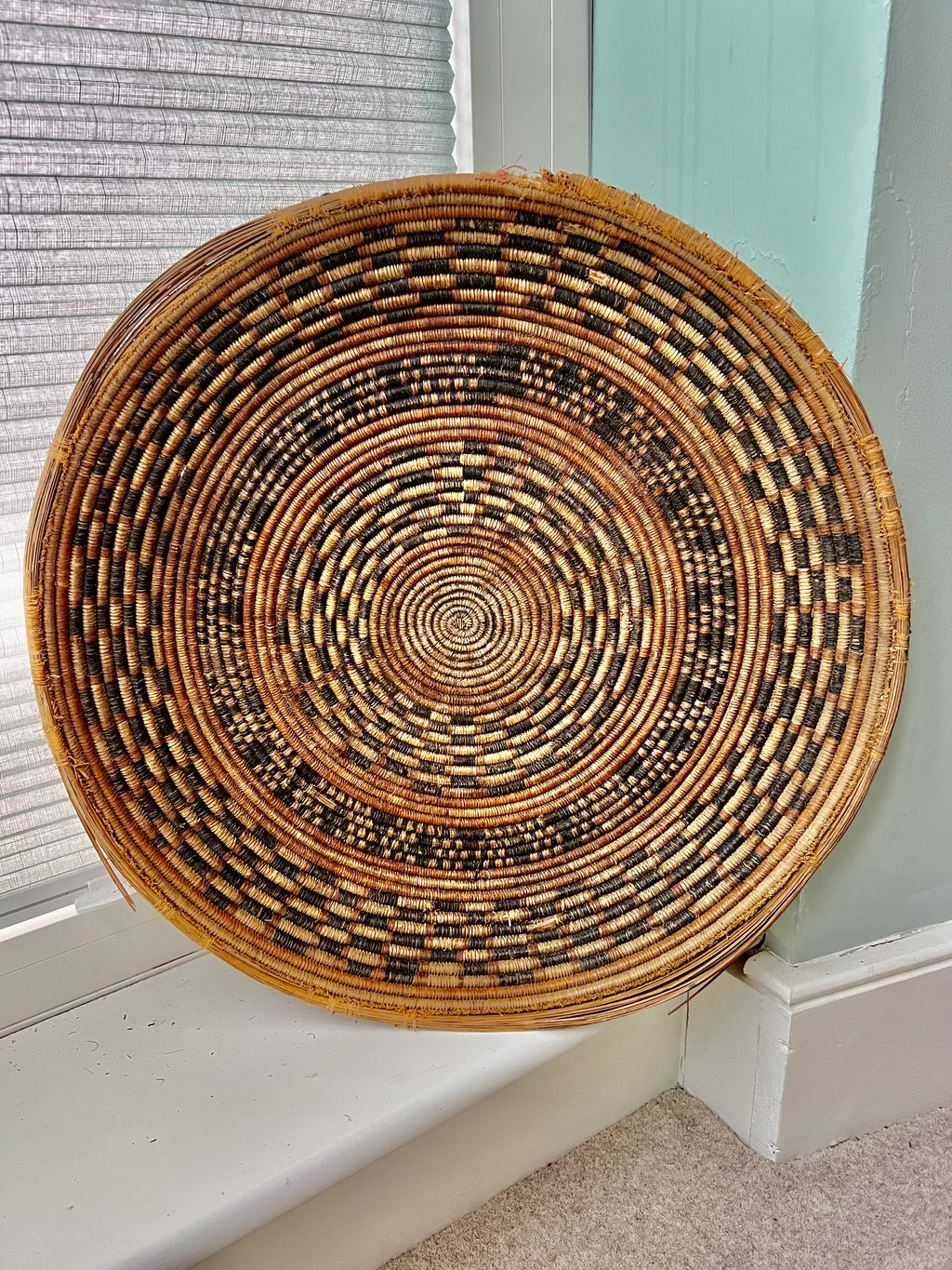 Five Extraordinary Native American coiled basketry trays, circa 1890–1930s